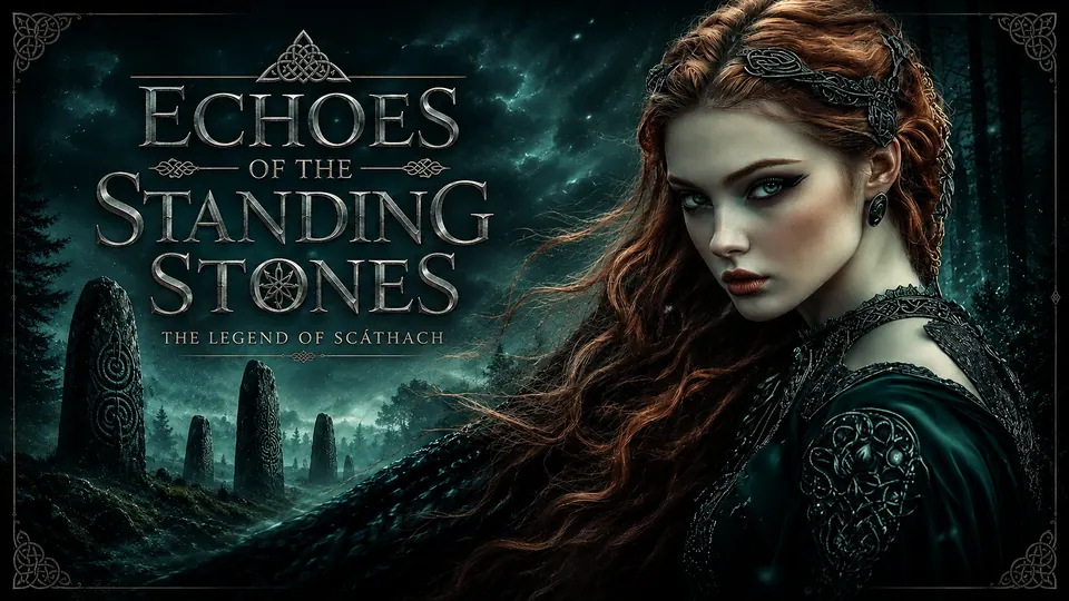 Album artwork for Echoes of the Standing Stones, a Scáthach-inspired Great Bear Music project.